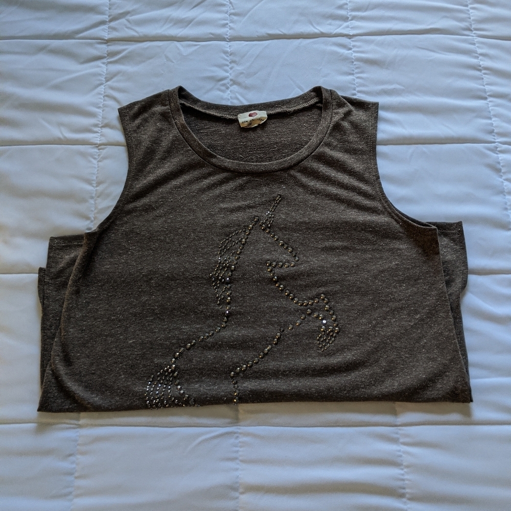 Rhinestone Unicorn Muscle Tank